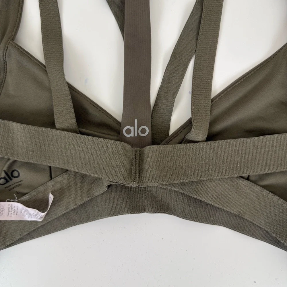 Alo Yoga Nadi Bra in Olive Branch - Picture 6 of 7